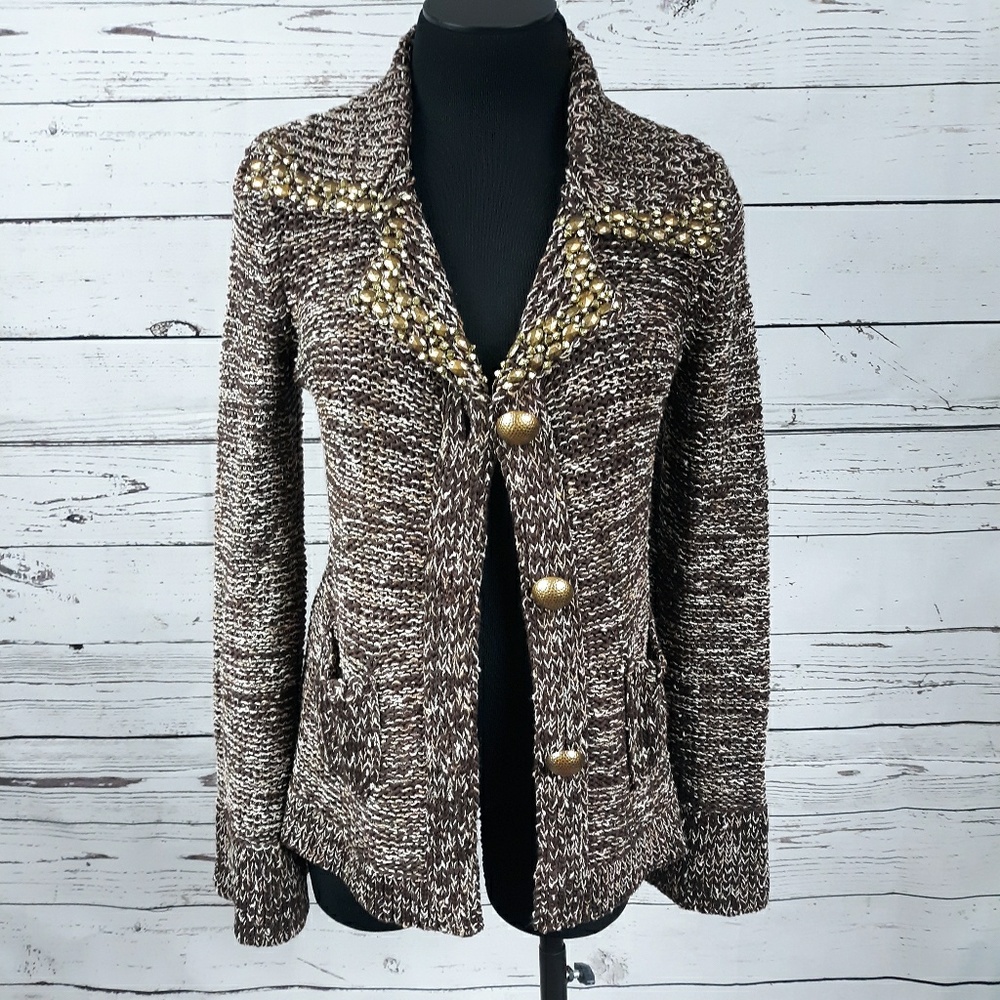 Vertigo Paris gold embellished sweater, size M